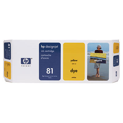 Mực in HP 81 680-ml Yellow Dye Ink Cartridge (C4933A)